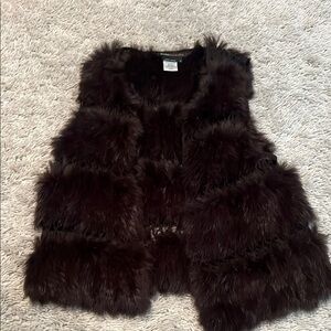 BCBGMaxAzria Dark Brown Fur Vest